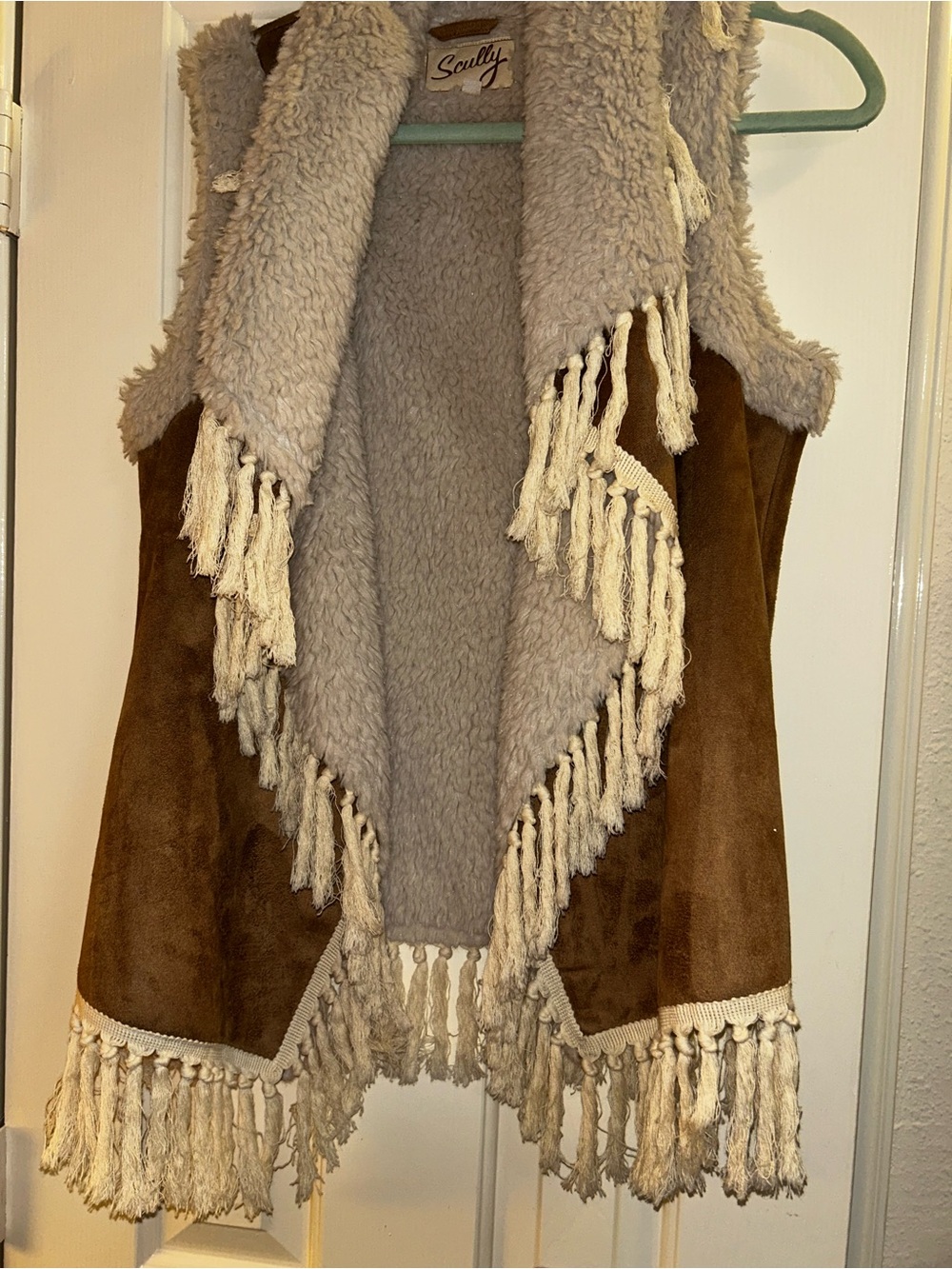Preloved Scully Faux Suede Shearling Vest